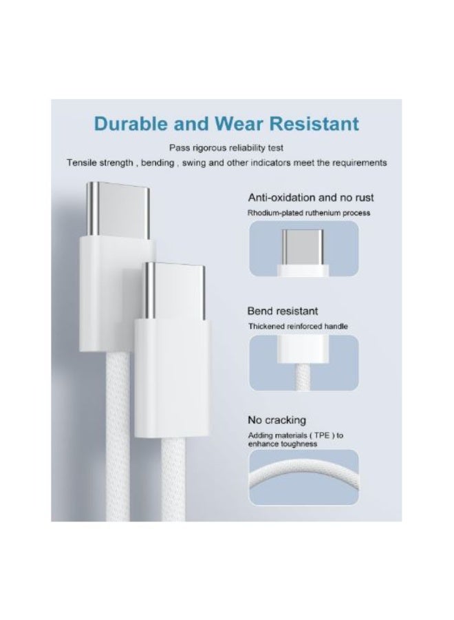 35W USB-C Fast Charger for iPhone 15 Pro Max/16/17/17 Pro Max with 1M Type-C Cable PD Wall Charger Adapter for iPad iPhone (White) - Image 3